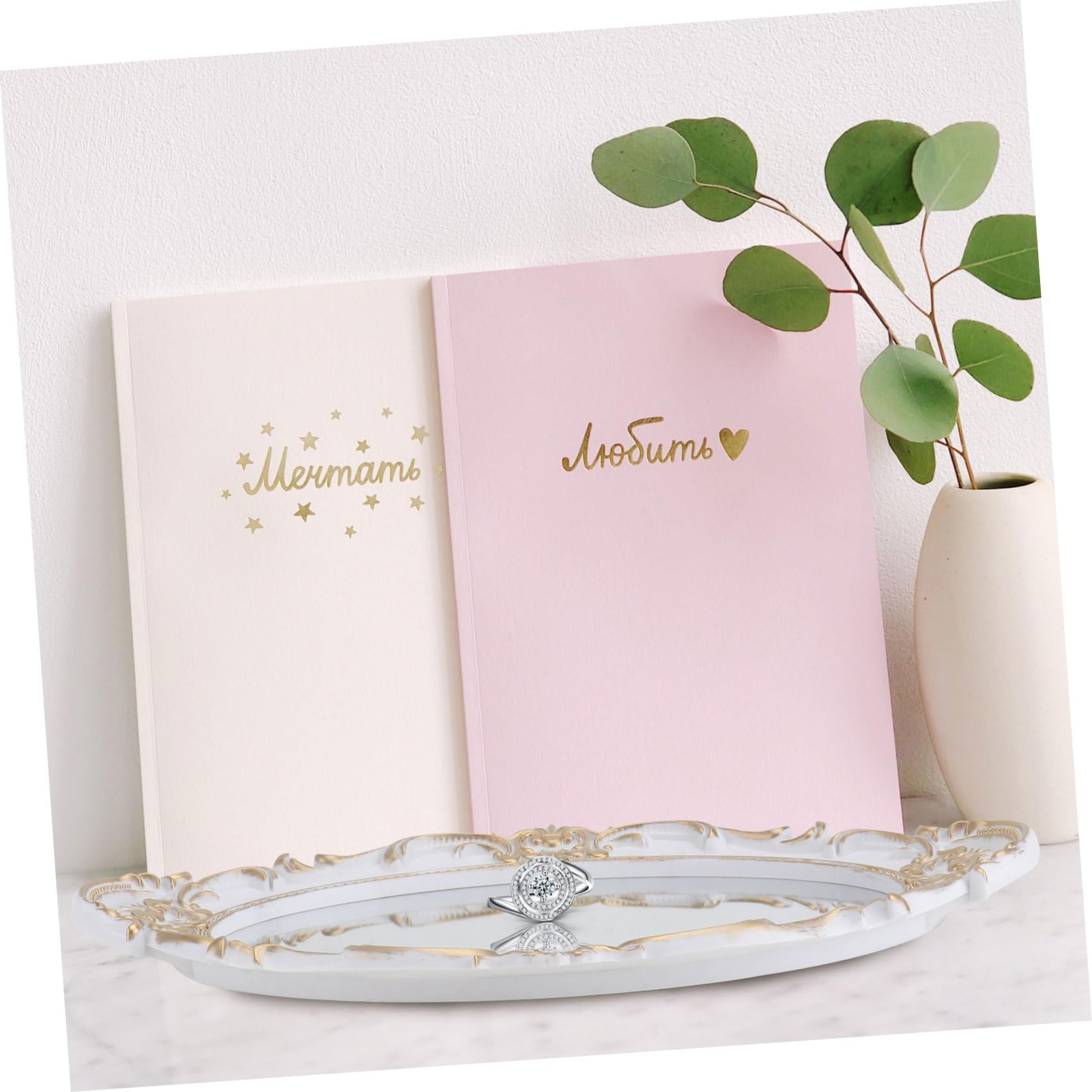 Alipis Vassoio Con Specchio Cosmetico Retrò Contenitore Decorativo Accessorio Fotografico Elegante Per Gli Amici
