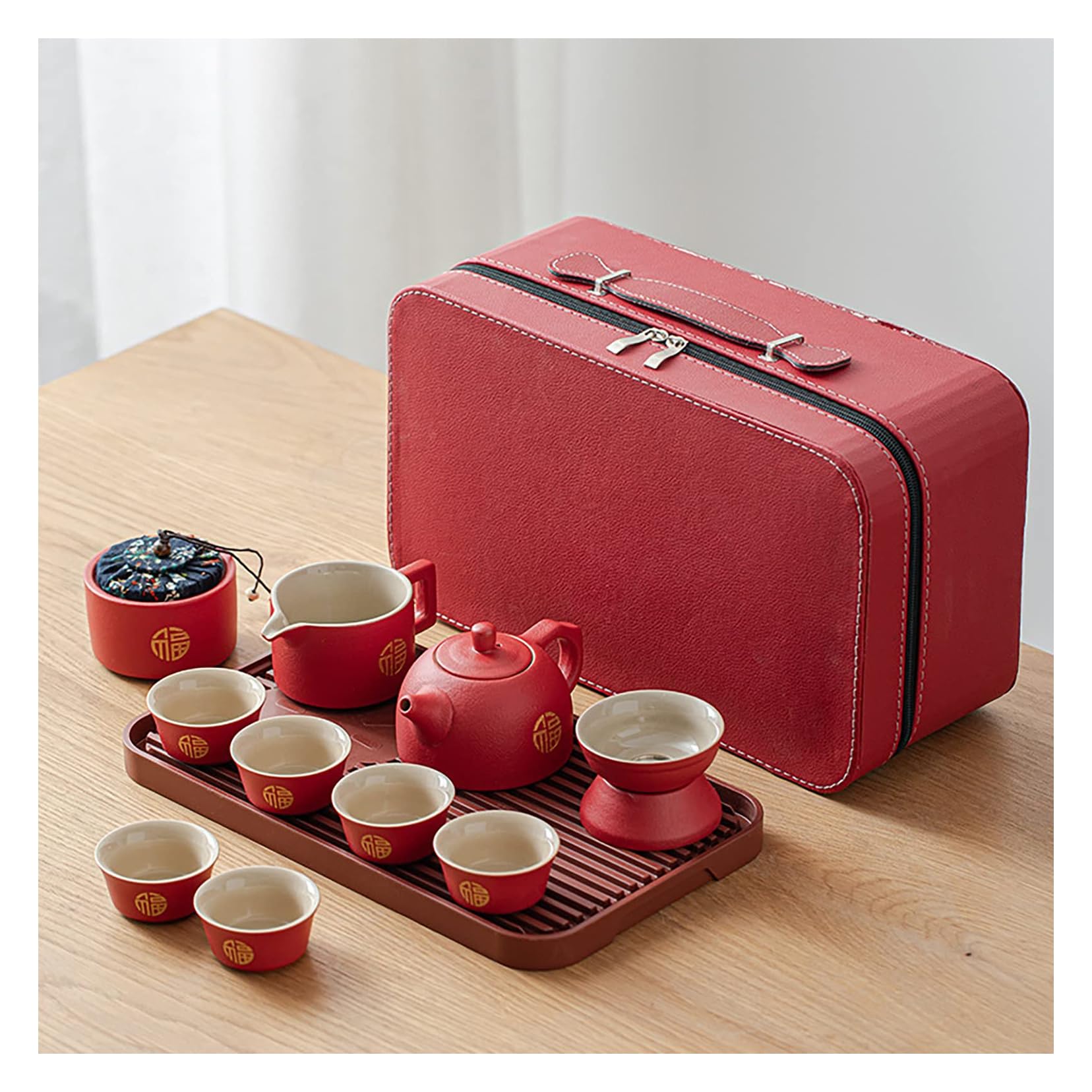 Tazza da tè Kung Fu in stile giapponese fatto a mano in ceramica Set di bicchieri da regalo per la casa, tazze da tè asiatiche senza maniglie 4 pezzi/set