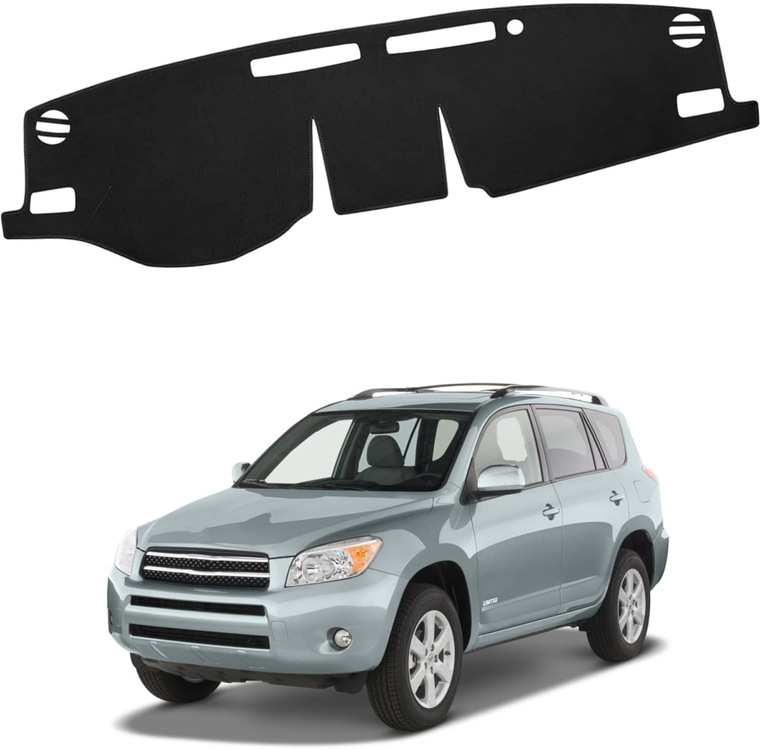 Upgraded Dash Mat for 2020 Toyota RAV4 Polyester Dash Mat Non-Slip Dash Cover Windshield Reflective Interior Accessory Black Dirt-Resistant