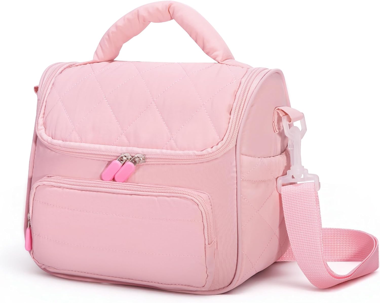 Insulated Lunch Bags for Women, Cute Quilted Lunch Box, Lightweight Puffy Padded Waterproof Lunch Tote, Reusable Lunch Cooler for Work Picnic Travel