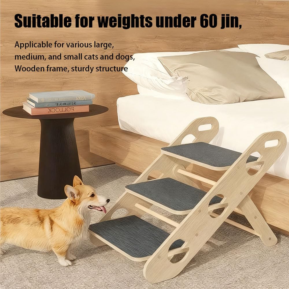 Rampe pour Chien Canapé,Échelle Portative 2-en-1 pour Chiens - Rampes De Canapé Réglables en Hauteur,Pliable Antidérapante,Compatible avec Lit,Canapé Et Voiture - Adaptée Aux Petits Et Moyens Animaux
