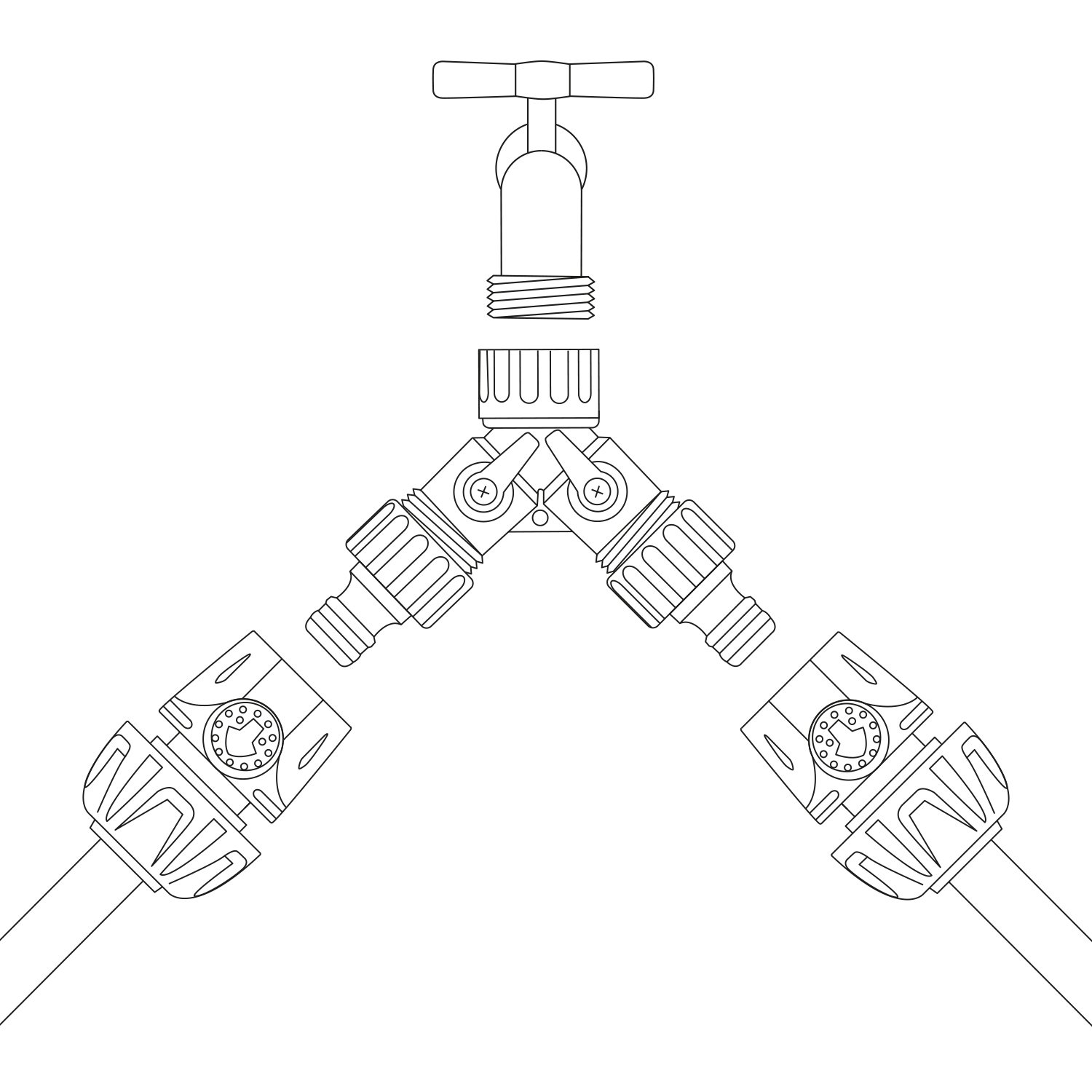 KREATOR KRTGR6024 KRTGR6024-Conector Doble - Para a grifo 3/4