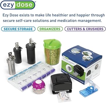 EZY DOSE Cut N' Crush Pill Cutter Pill Crusher (Pack of 6), Blue, 67750