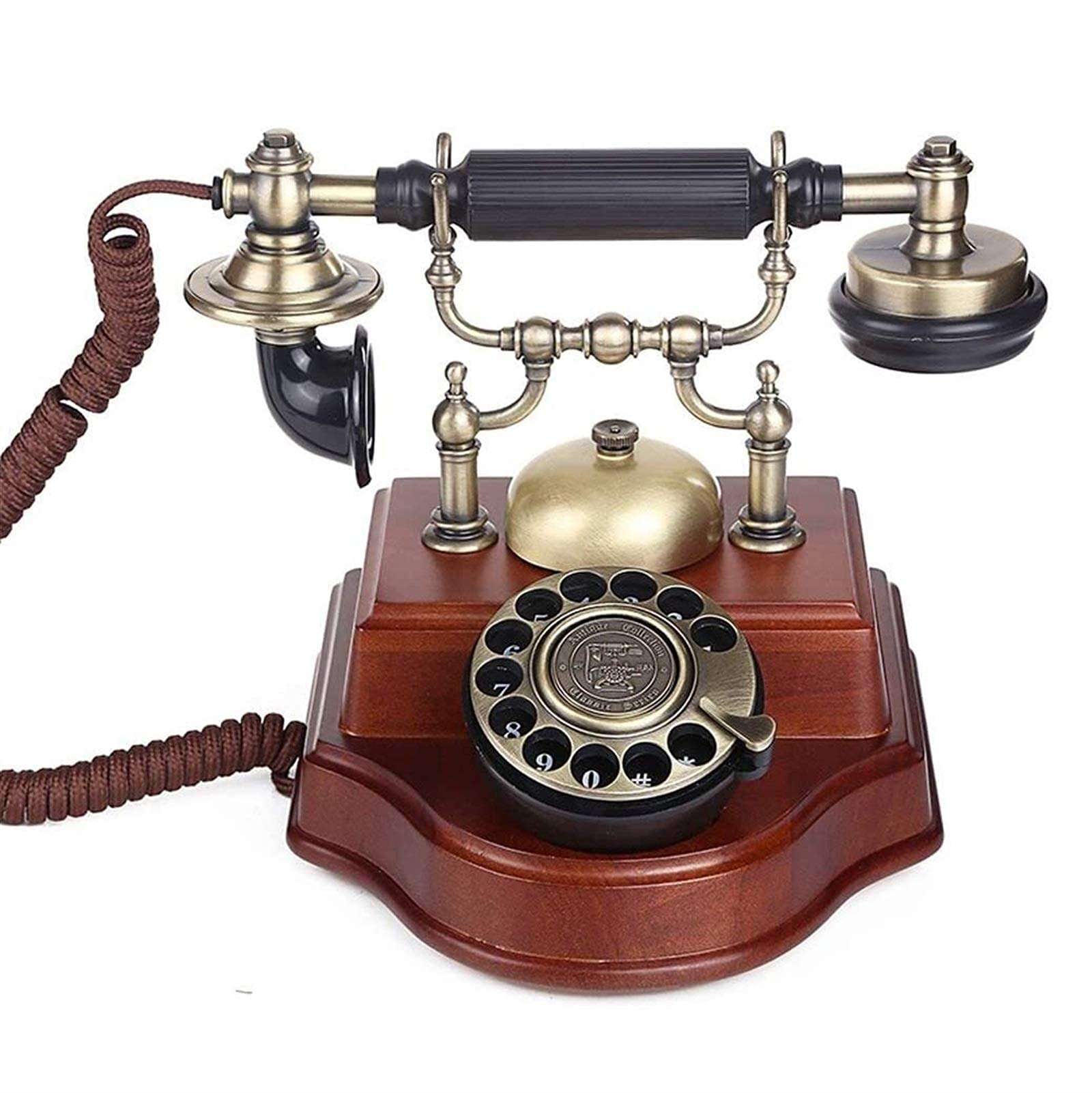 Téléphone rétro à cadran rotatif vintage et classique en métal et résine pour salon