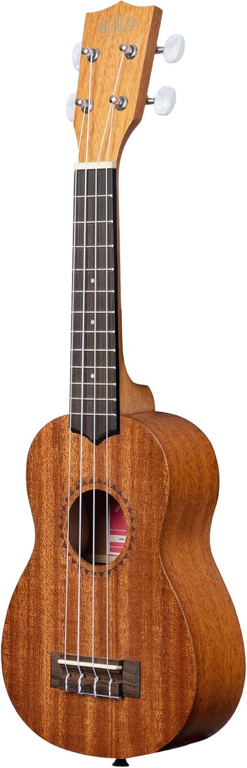Kala KA-15 Series Satin Mahogany Ukulele Bundle with Rosewood Fingerboard, Tuner, Gig Bag, Strap & Aquila Super Nylgut Strings – Ideal for Beginners & Players of All Levels, 21 Inches, Soprano Ukelele
