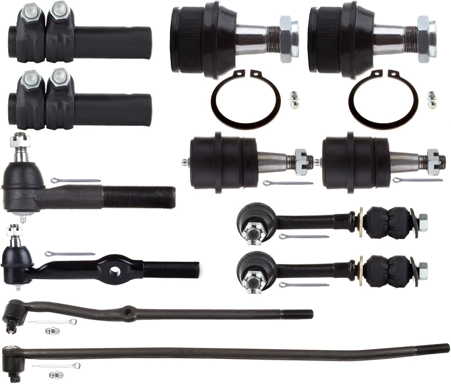 ECCPP Inner Tie Rod Ends At Pitman Arm Lower Ball Joints Outer Tie Rod Ends Front Sway Bar Links Upper Ball Joints Adjusting Sleeve 1995 1996 1997 for Dodge for Ram 1500 for Dodge for Ram 2500