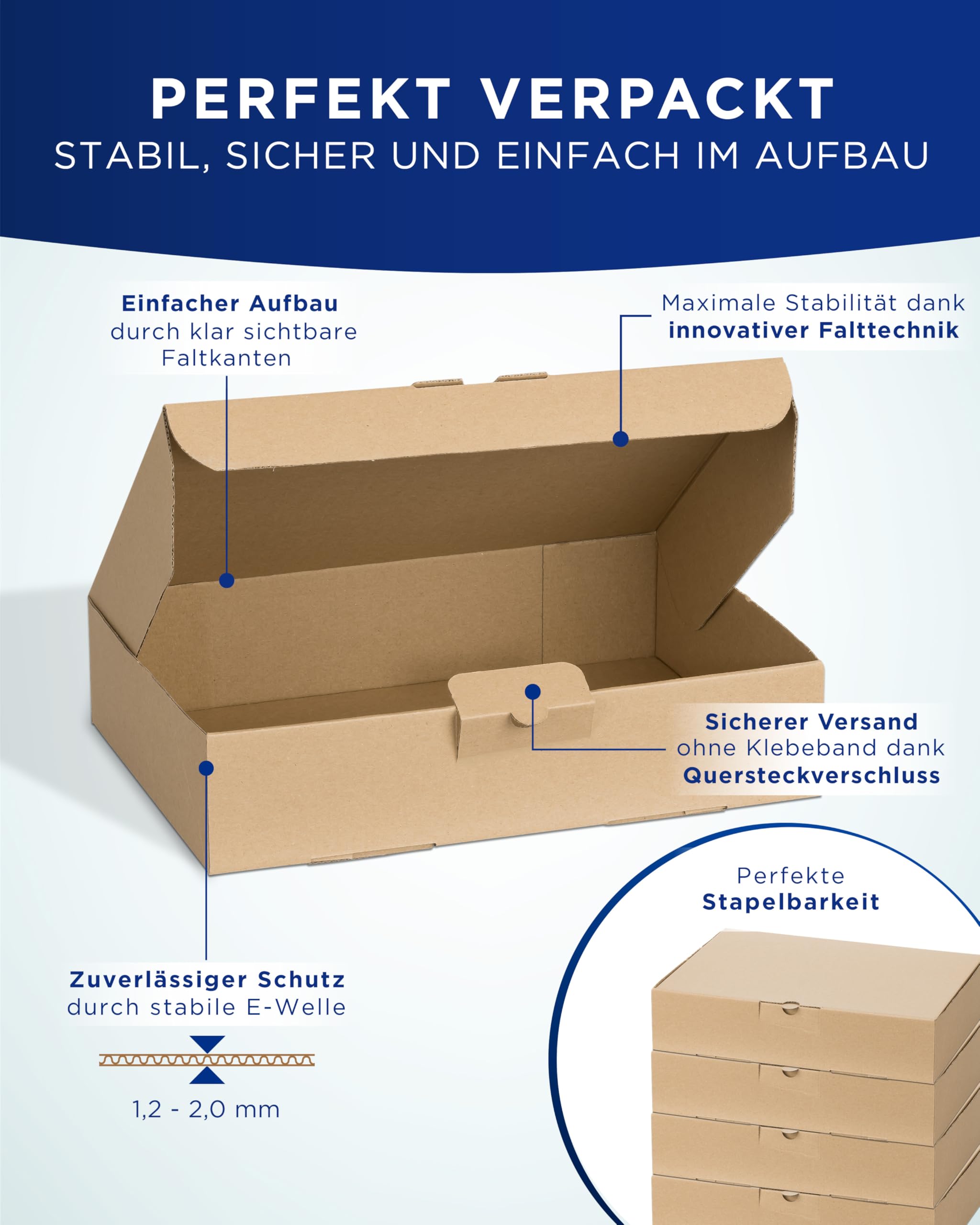 KK Verpackungen Versandkartons 350 x 250 x 80 mm für DHL Kleinpaket | 200 Stück, Faltschachteln für portooptimierte Warensendungen