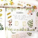 Wedding Stickers for Scrapbooking, 8 Sheets 200+ Pcs Gold-Green Romantic Anniversary Wedding Scrapbook Stickers for Scrapbook Planners, Self-Adhesive Waterproof Bridal Supplies for Bottles Laptops