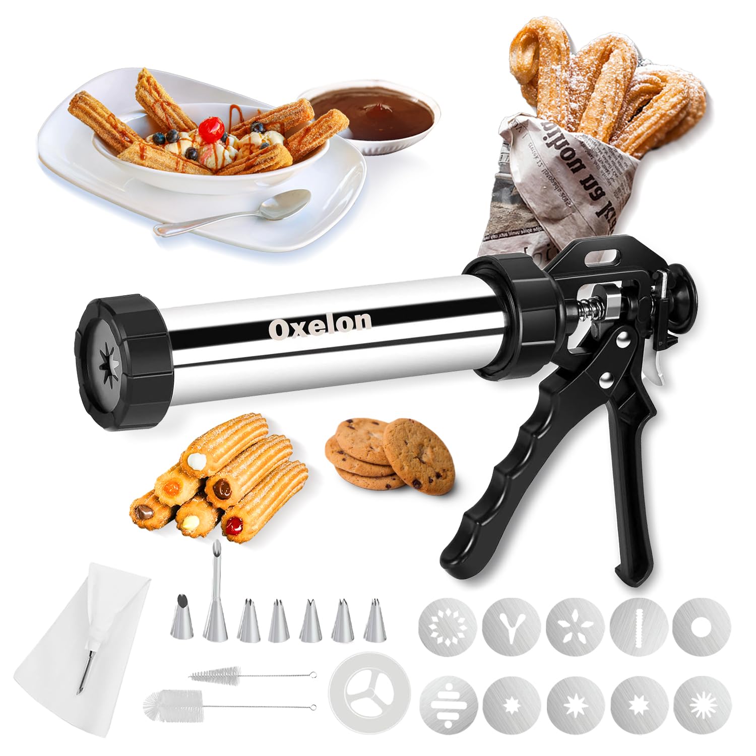Churro Maker Lot de 21 churros en acier inoxydable