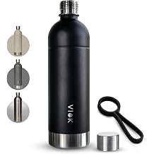 Bottle for Aarke Carbonator 3 & 2 Smeg Brita SodaOne Sodapop Cooper & Philips GoZero - 1.3L Stainless Steel Replacement Bottle Dishwasher Safe Alternative Aarke Bottle - with Carry Handle 1 Black 1x
