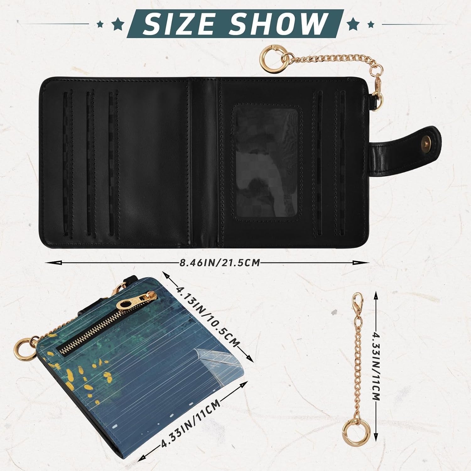Raining Day Beauty Umbrella Women's Folding Wallet For Women Portable Premium PU Leather Wallet for Girls Women Ladies image 3