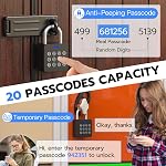 Combination Lock eLinkSmart Gym Locker Padlock with 9 Digit Push Button Password Fingerprint APP Unlock Keyless Biometric Security Metal Padlock for Gym and School Lockers Storage Tool Box
