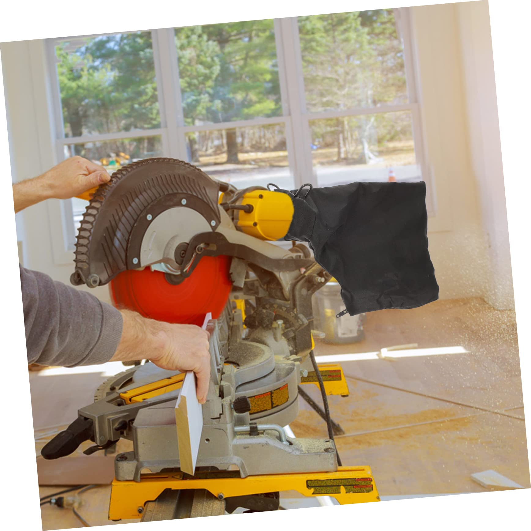 FIXOSHEE 2-Pack Large Capacity Zip Saw Dust Collection Bags – Cloth, Compatible With Miter Saws And Cutters