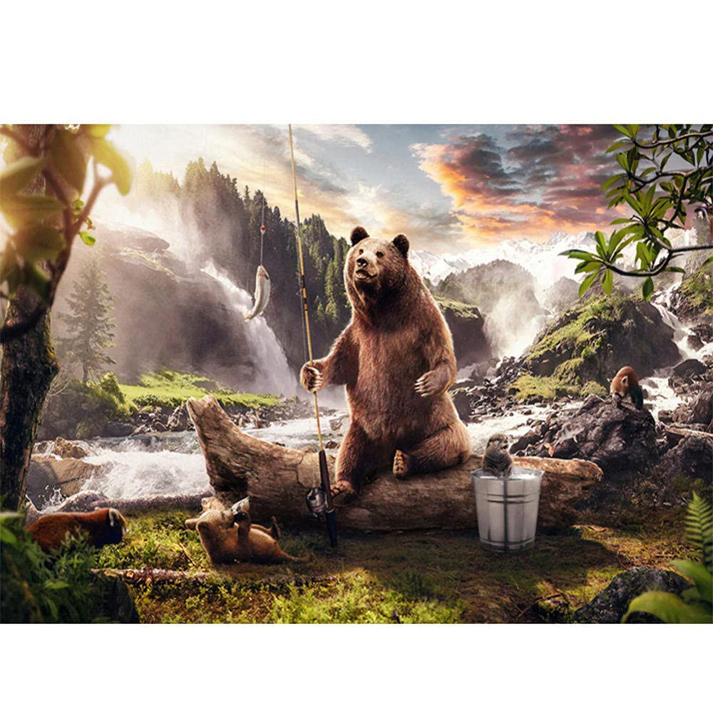 DIY 5D Peinture Diamant Kit Forage Complet Pour Adulte/Enfant Ours 40x50cm Diamond Painting Cristal Strass Point De Croix Broderie Diamant Pour La Maison Décoration Murale Cadeau (16x20in