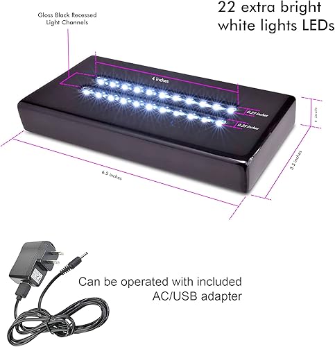 Miniatura 2 de Base iluminada LED de 36 luces blancas para arte de cristal, pantalla de cristal, base acrílica iluminada, jarrón de vidrio para soporte de centro