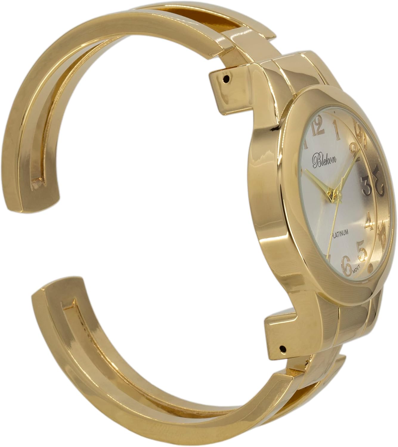 Stylish Metal Bangle Cuff Watch for Women – Elegant Design with 33mm Easy Reader Dial – Fits Wrists 7-8 Inches – Bracelet Watch with Japanese Quartz Movement and Stainless-Steel Back Case