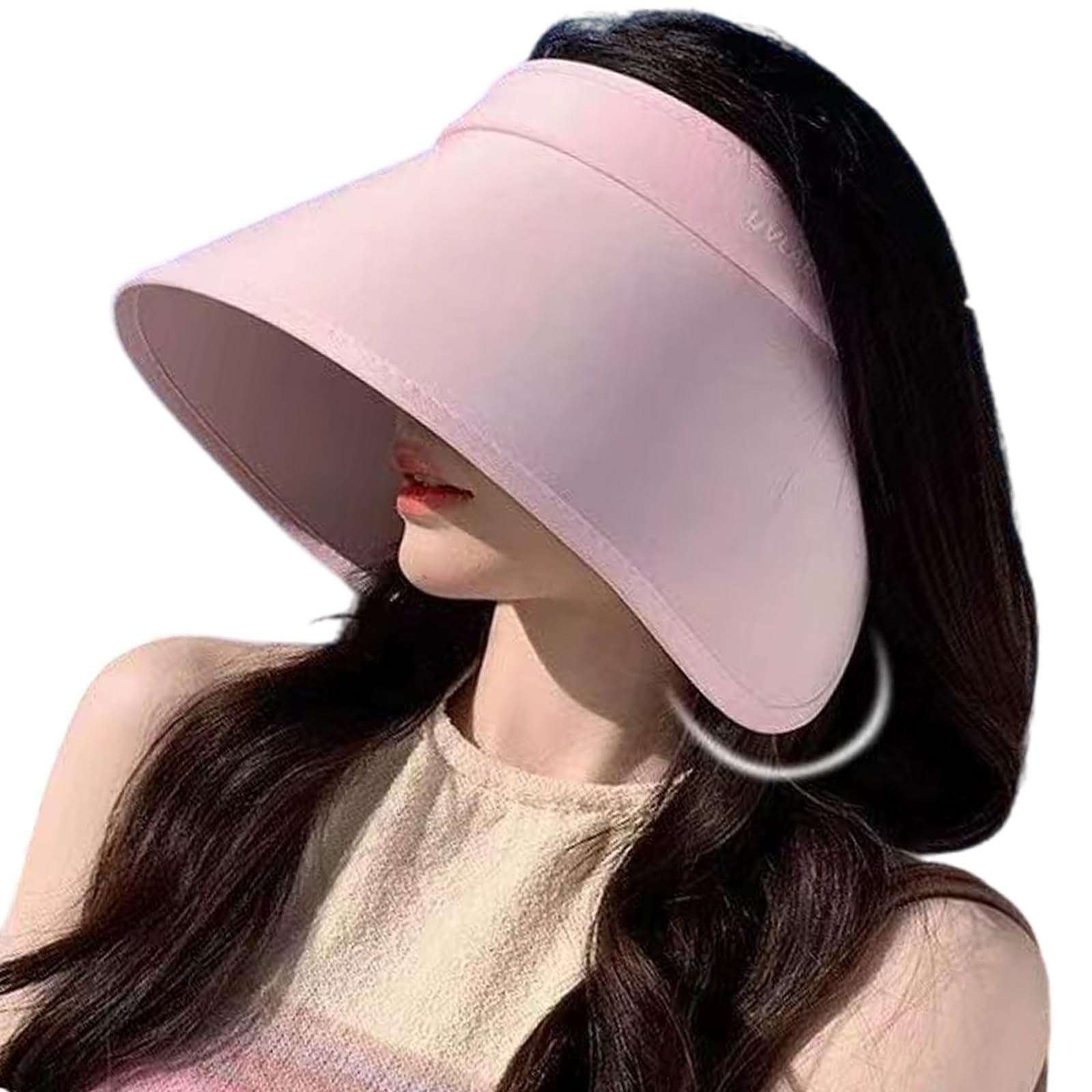Maxtonser Women's Empty Top Wide Brimmed Packable Sun Visors Hat for Hot Weather Beach and Outdoor Activities Ponytail Hat