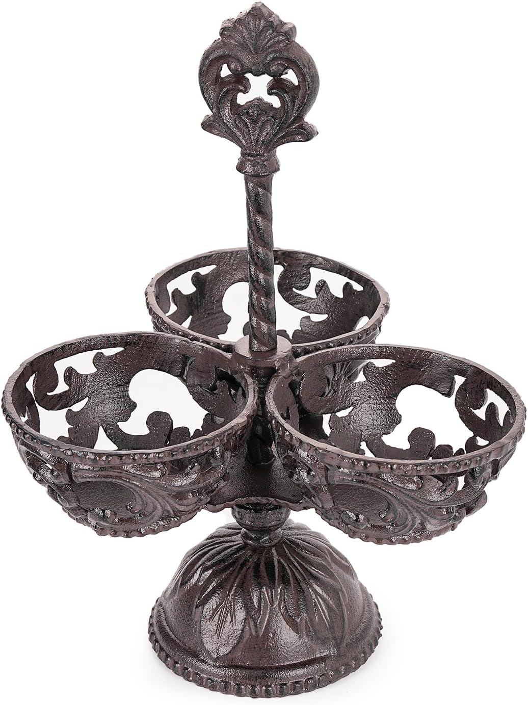 Sungmor Cast Iron Tiered Bowl Stand, Heavy Duty Farmhouse Multi-use Storage Rack, 3 Bowls Serving Stand with Handle, Vintage Kitchen Counter Display, Snacks, Candy & Home Decor