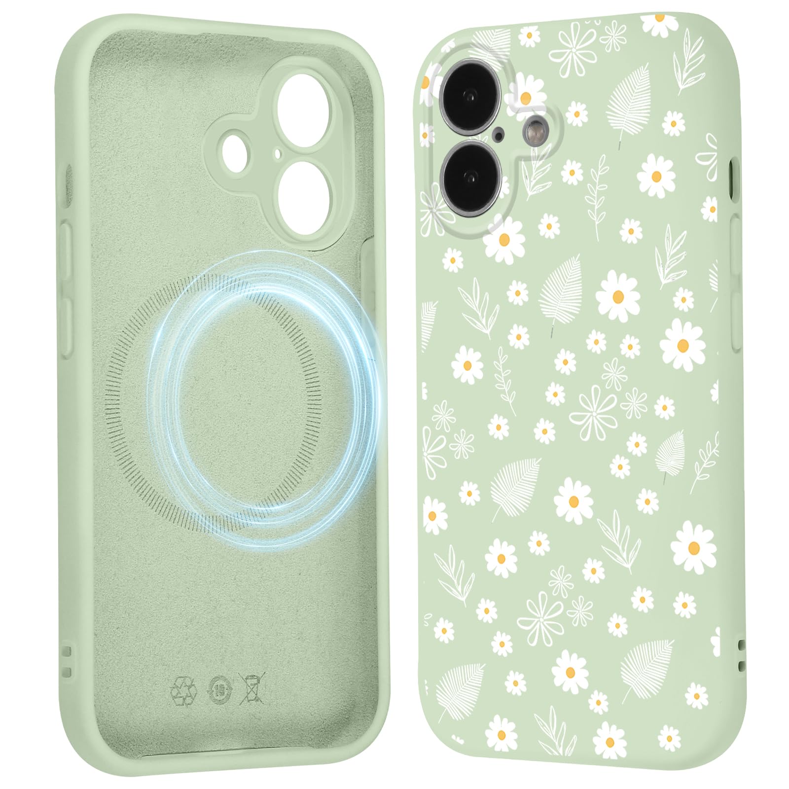 Coque iPhone 16 fleur compatible MagSafe avec protection caméra - 8