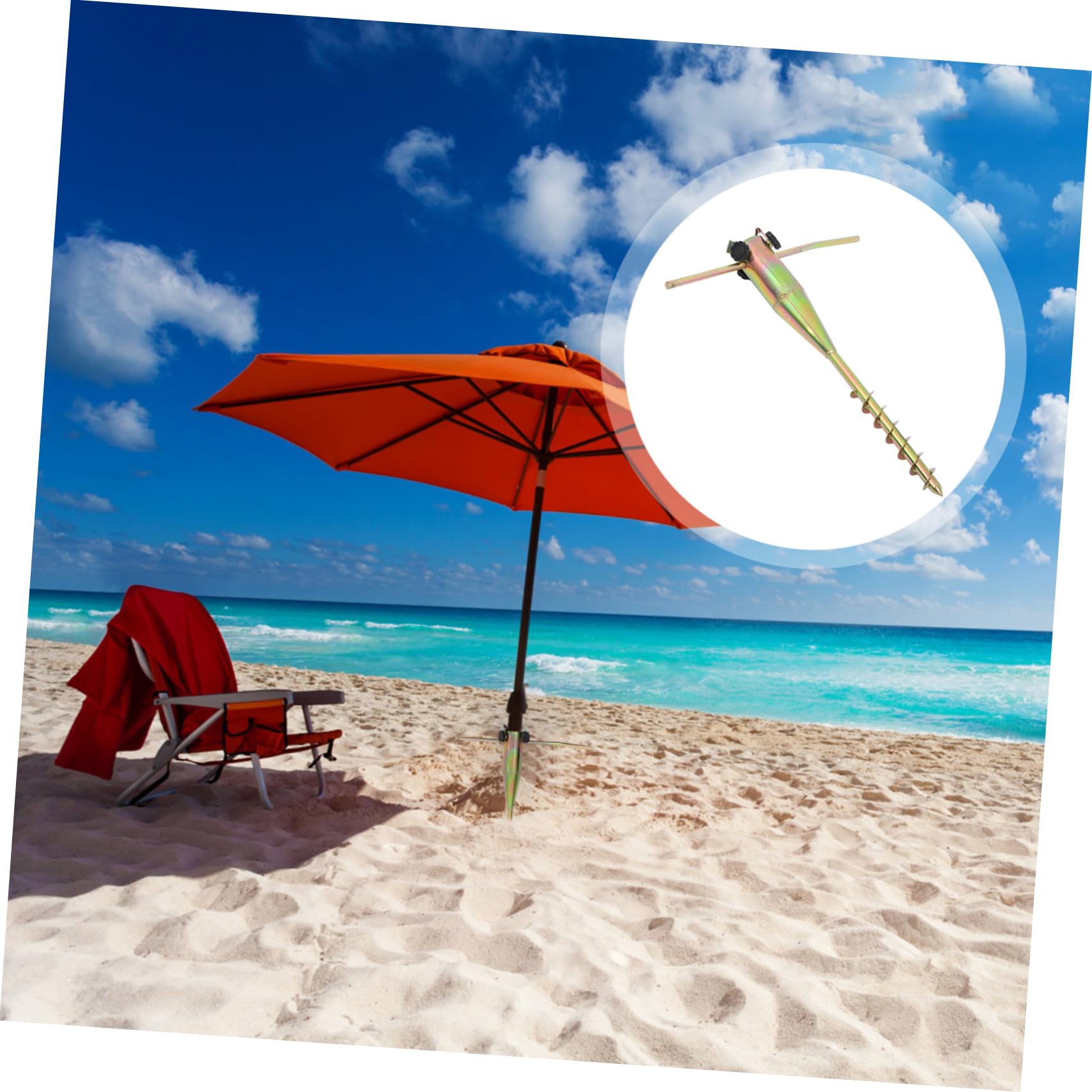 HANABASS Support De Parasol De Plage Ancrage Sol pour Parasol Compatible à Spirale Facile à Installer sans Outil