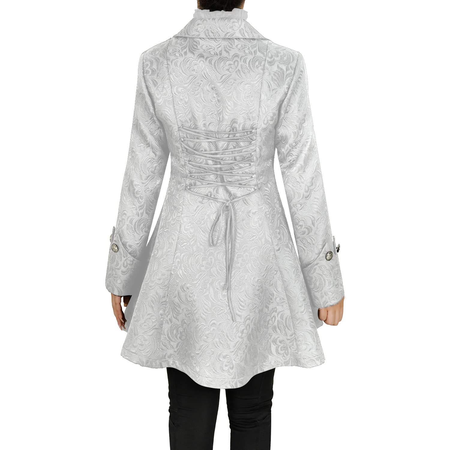 Teyujosem Damen Renaissance Gothic Mantel Mittelalter Pirat Steampunk Weste Jacke