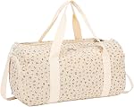 Duffle Bag for Gym Sports Women Girls Workout Travel Bag Weekender with Shoe Compartment and Wet Pocket, A-Corduroy-floral beige, L, Duffle Bag