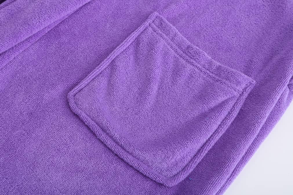 Boys Girls Bathrobe Soft Towel Hooded Robe Terry Cloth Cotton Bathrobe - Image 6