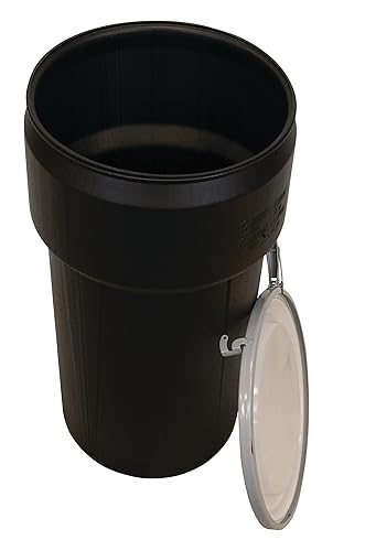 Miniatura 83 de Eagle Tambor de plástico de 55 galones con tapa, cerradura de palanca de metal, 39.1 x 23.8 pulgadas, paquete de laboratorio de cabeza abierta hecho