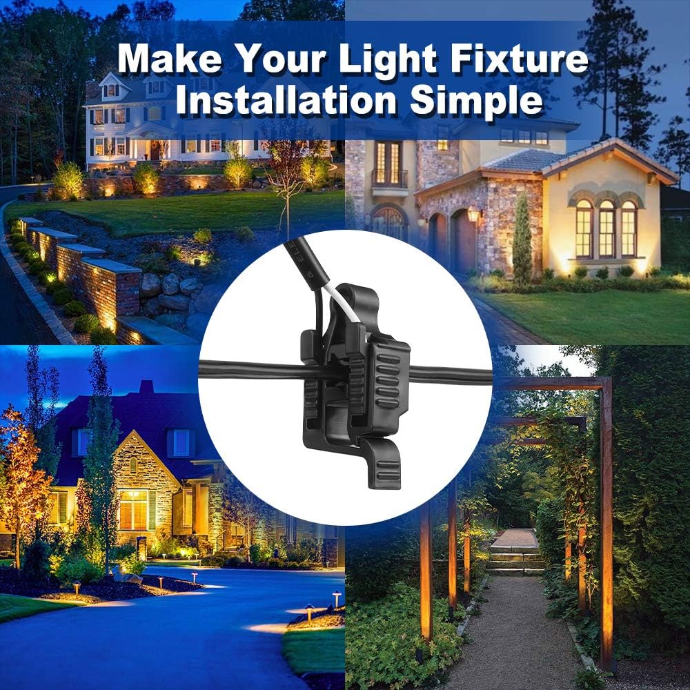 Low Voltage Wire Connectors Landscape Lighting Connector 12-18 Gauge UL Listed Cable Splice Connector Waterproof for Landscape Lighting/Pathway Light/Spotlight, Pack of 8