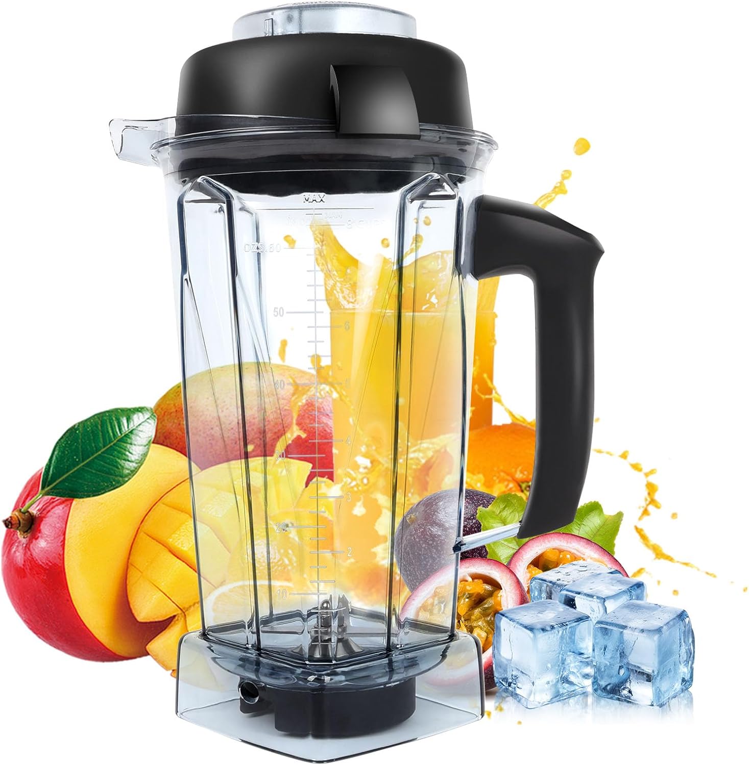 Brvclon 15856 Container, 64-Ounce, Clear, Transparent