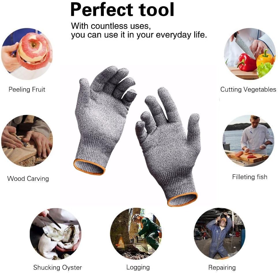 Crеаtіvе Prоduсt Cut Resistant Gloves / Cut Gloves - Cutting Gloves for Pumpkin Carving, Wood Carving, Meat Cutting and Oyster Shucking - Cut Proof Gloves with Level 5 Protection (Small, Medium, Large, Extra Large)