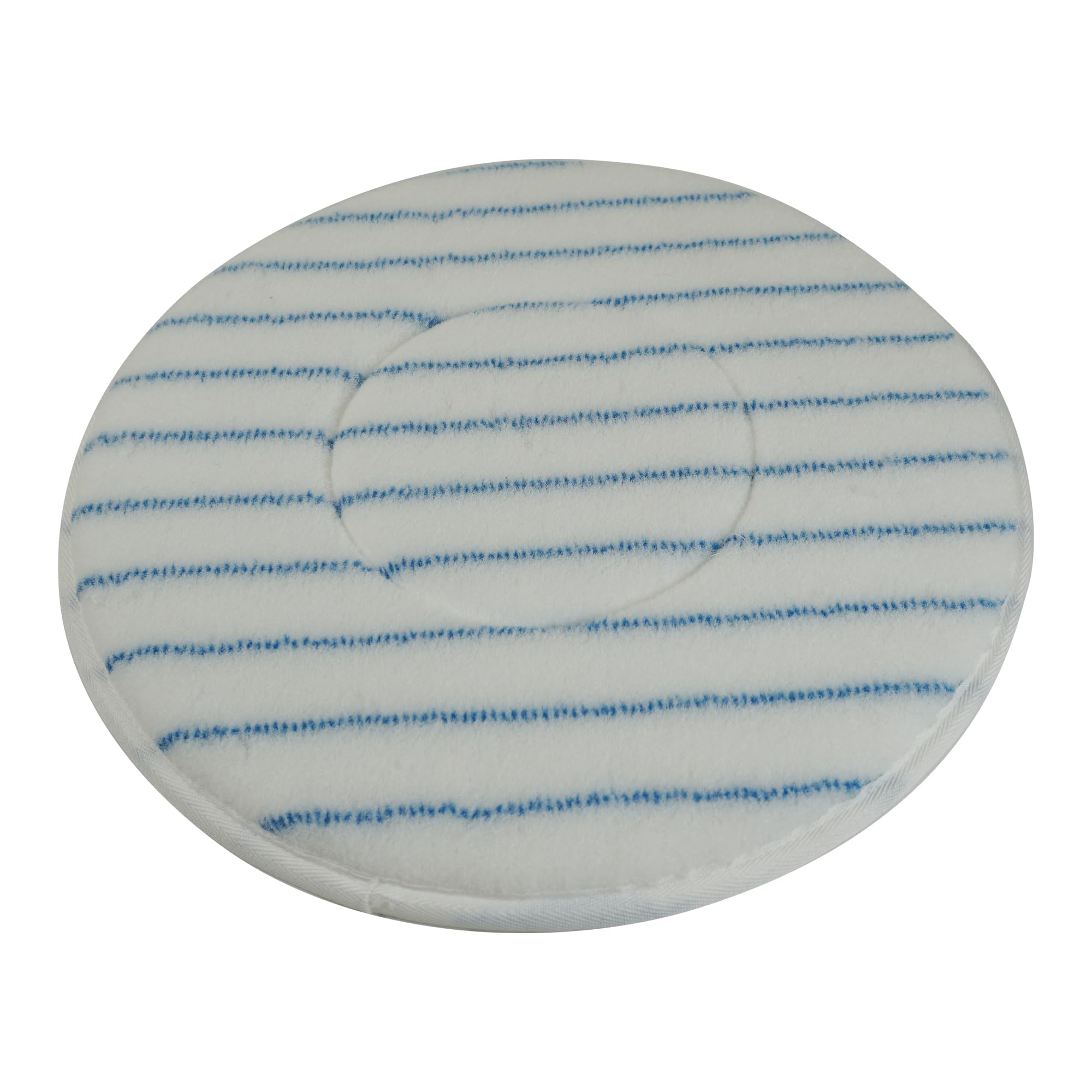 Almohadilla de limpieza universal para monorosse o autolavadora de microfibra de poliéster - ø 406 mm - blanco rayas azules