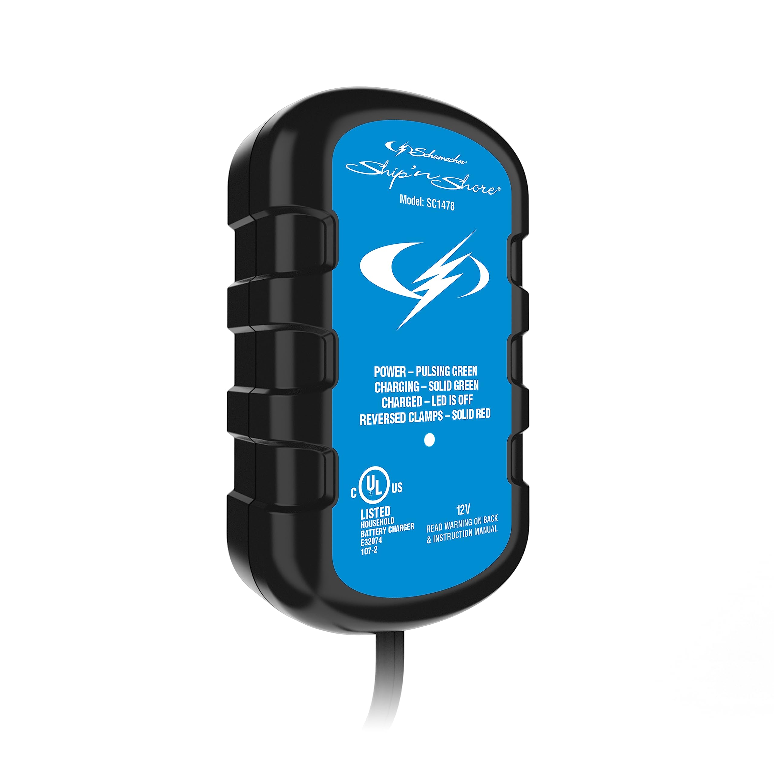 Schumacher Ship 'n Shore Batteriewarter SC1478 – 0,8A, 12V, Für Bootsbatterien (AGM, Gel), Automatisch