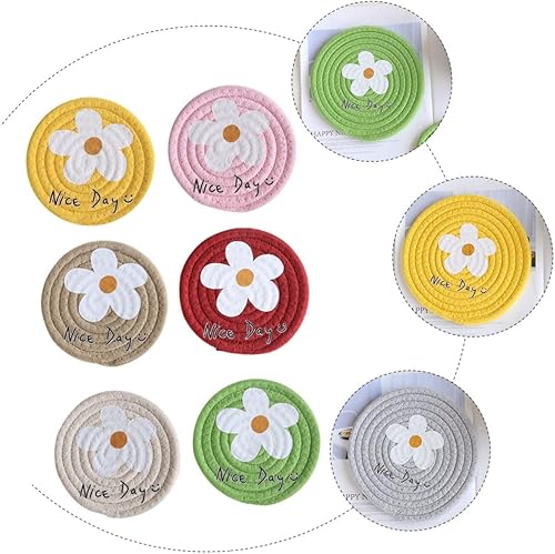 Miniatura 6 de Mantel individual de cuerda de algodón, decoración coreana, macetas de té japonesas, manteles individuales tejidos, salvamanteles, salvamanteles,