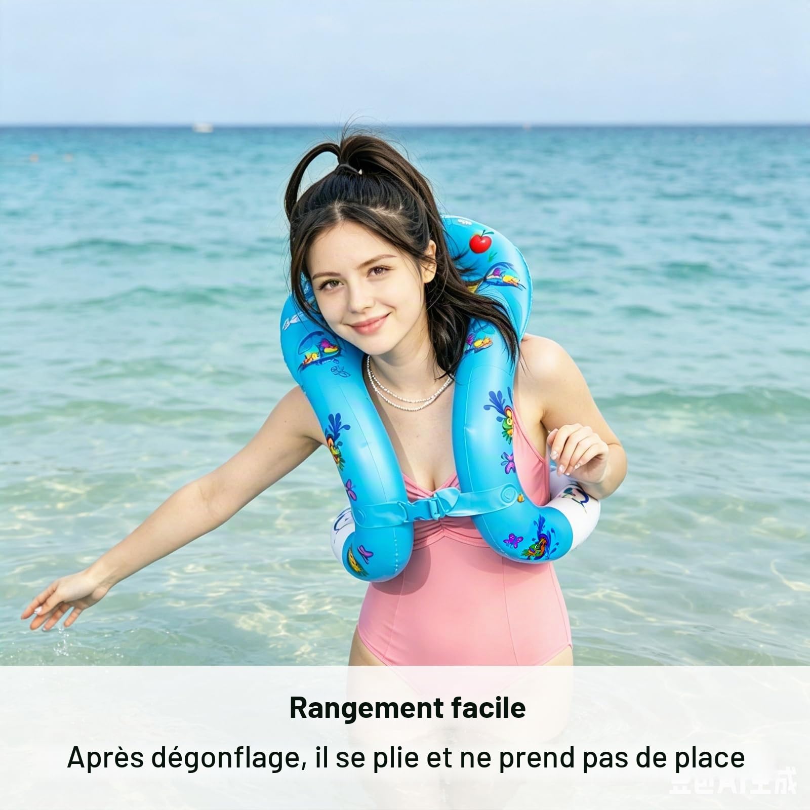 Veste de natation, elle peut être portée sur le corps comme un sac à dos et convient pour apprendre à nager.