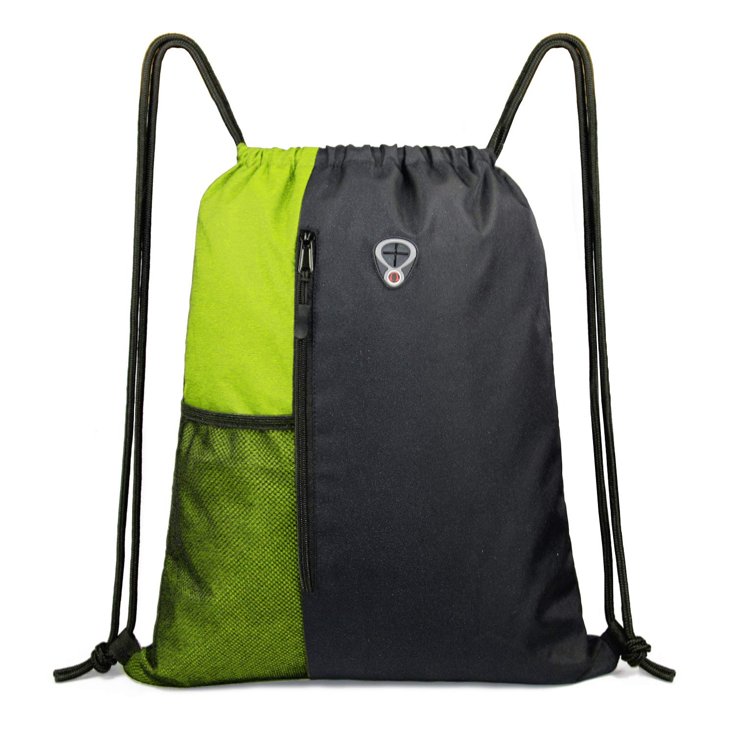 BeeGreenDrawstring Backpack Gym Sports Bag with Front Zipper Pocket and Inner Pocket Large 18.5"L x 13.8"W Cinch Sack