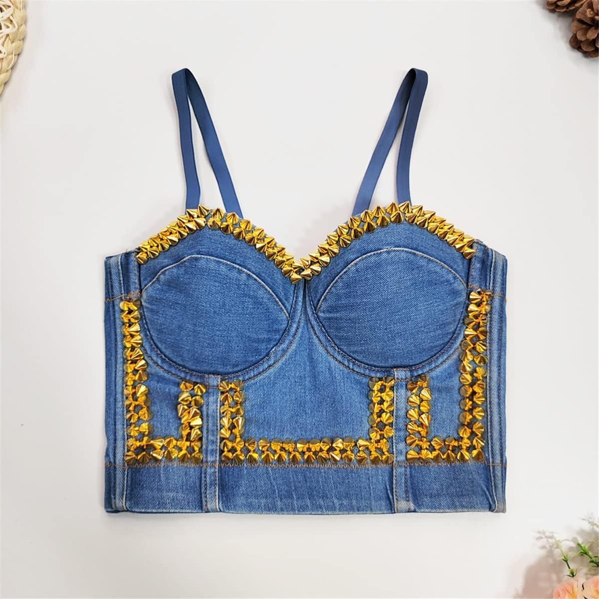Sleeveless Sexy Corset Nightclub Party Women Crop Top Built-in Bra Cropped Push Up Bustier