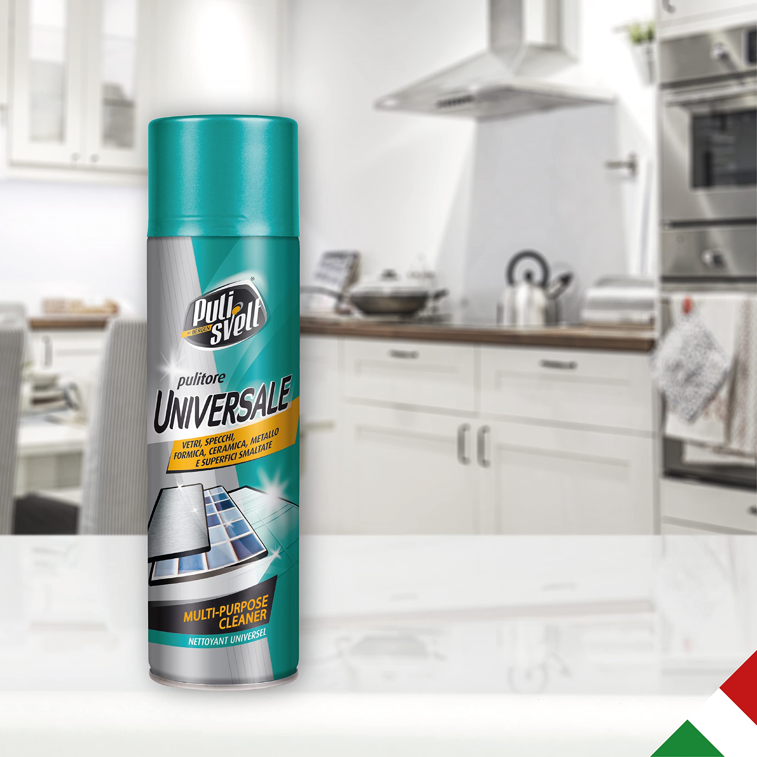 PULISVELT | Pulitore Universale per Vetri, Specchi, Formica, Ceramica, Metallo e Superfici Smaltate, 500 ml, Confezione da 12 Pezzi