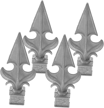 4pcs Metal Cast Aluminum Fence Gun Head Outdoor Decorative Fence Finials Fenial for Post Gate Decoration Accessories Outdoor