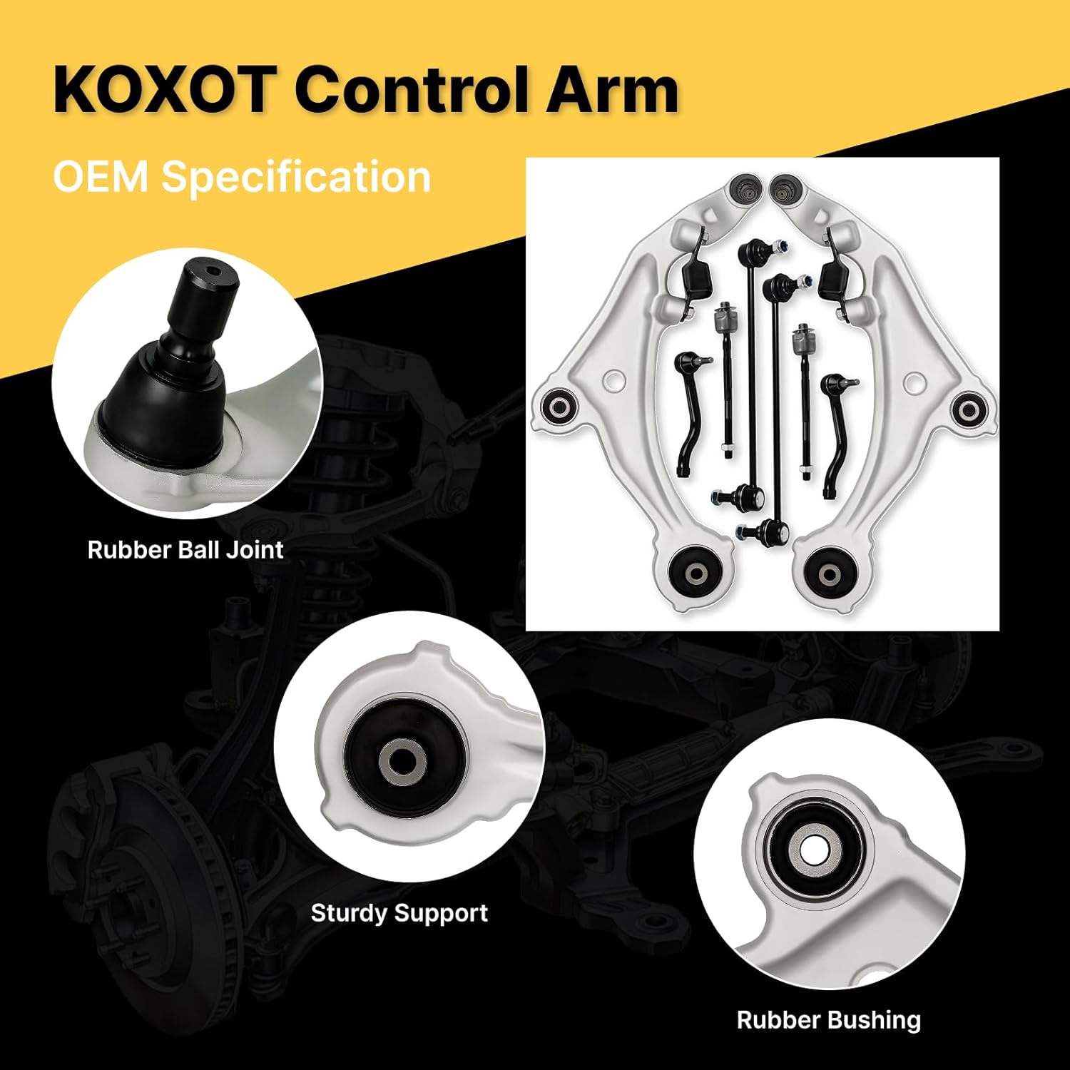 8Pcs Front Lower Control Arm Ball Joint Sway Bar End Tie Rod Fit for Nissan Murano 2009 2010, Murano AWD 4-Door 2011 2012,Murano 2012,Murano 2012, Replace OE# K622157 K750095 ES800511 EV800639