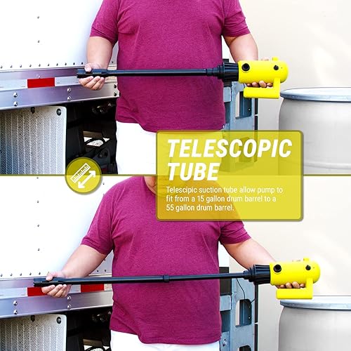Miniatura 6 de TERA PUMP Bomba de tambor resistente a productos químicos (4.2 GPM) E85 y E15 Bomba DEF de 12 voltios, potencia eléctrica de enchufe para uso