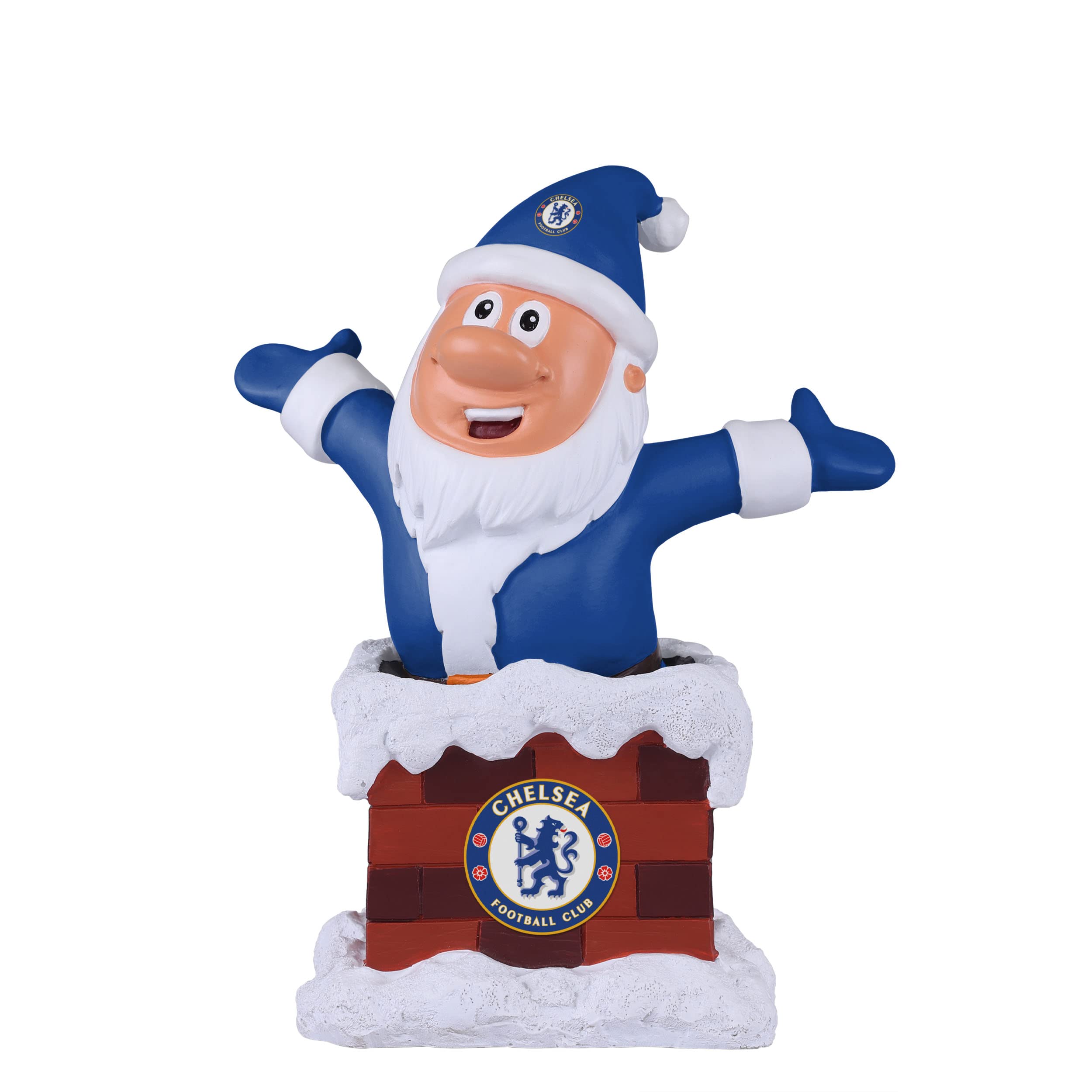 Foco Chelsea Premier League Football Fan Chimney Christmas Indoor Outdoor Ornament Bearded Gnome