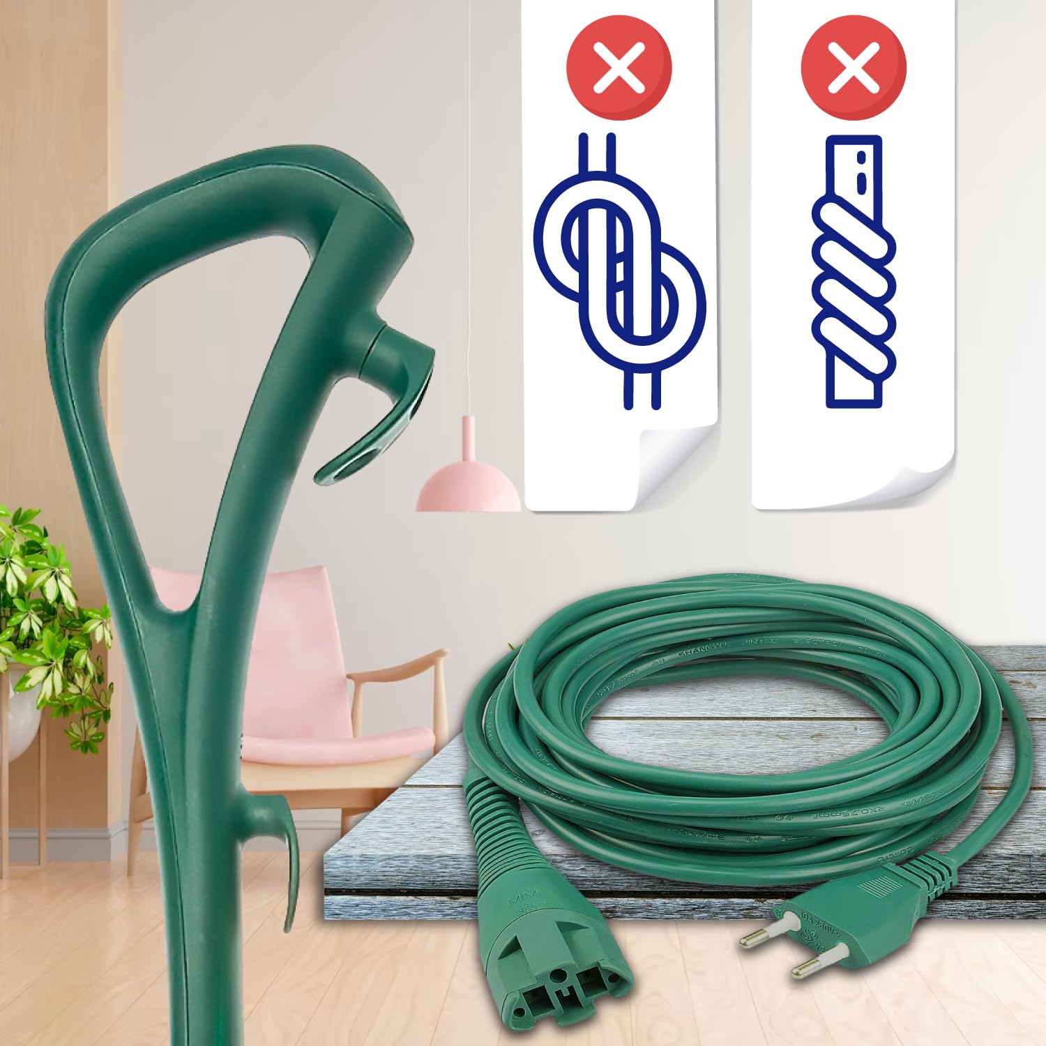 Cavo Alimentazione 10m per Aspirapolvere per Vorwerk Folletto VK200 - Garanzia di 10 Anni - MONTERAL