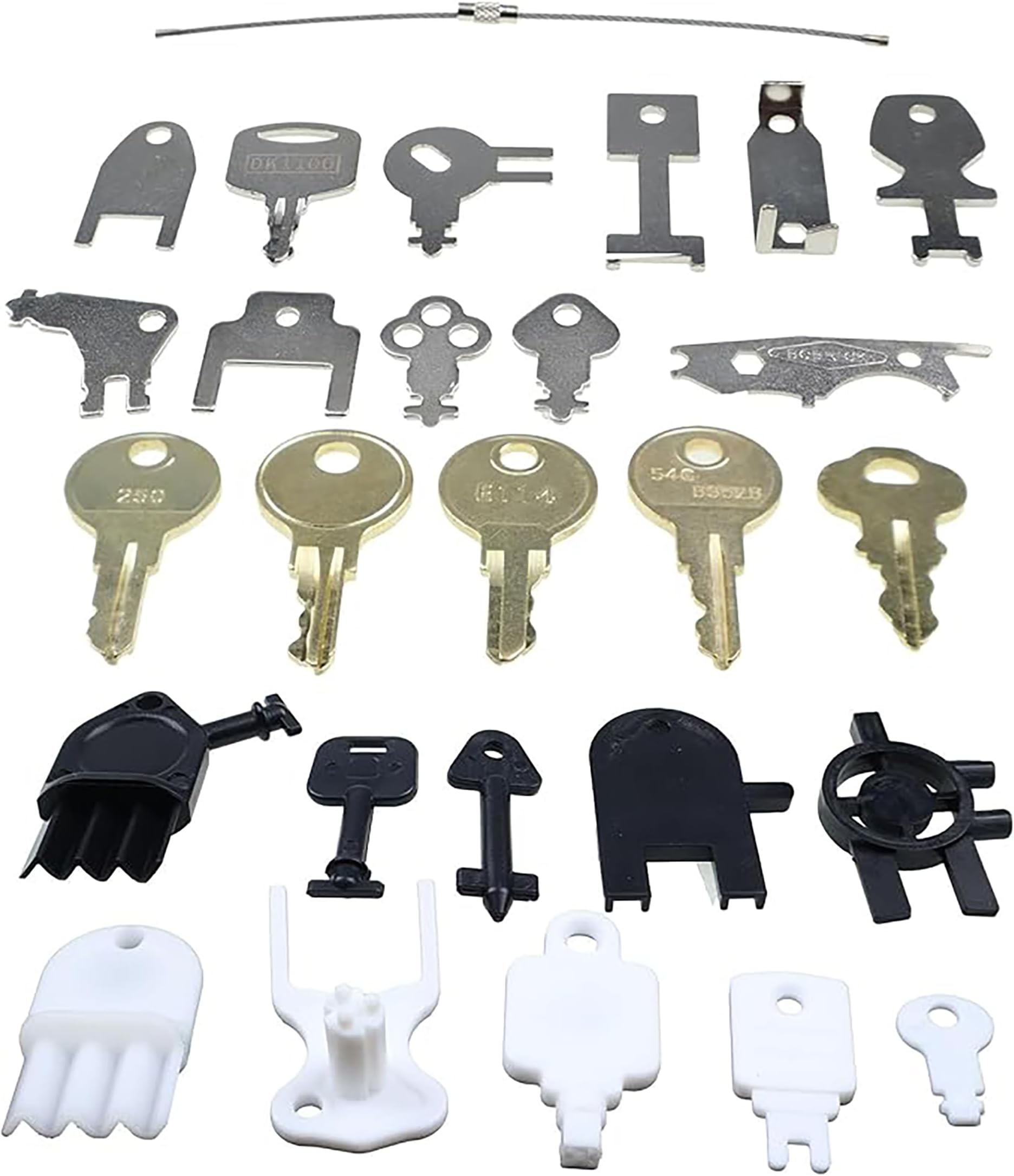 JEENDA 26Pcs Dispenser Key Set with Ring Compatible with Most Popular Paper Towel, Toilet Paper, Soap Dispensers Universal Replacement Keys
