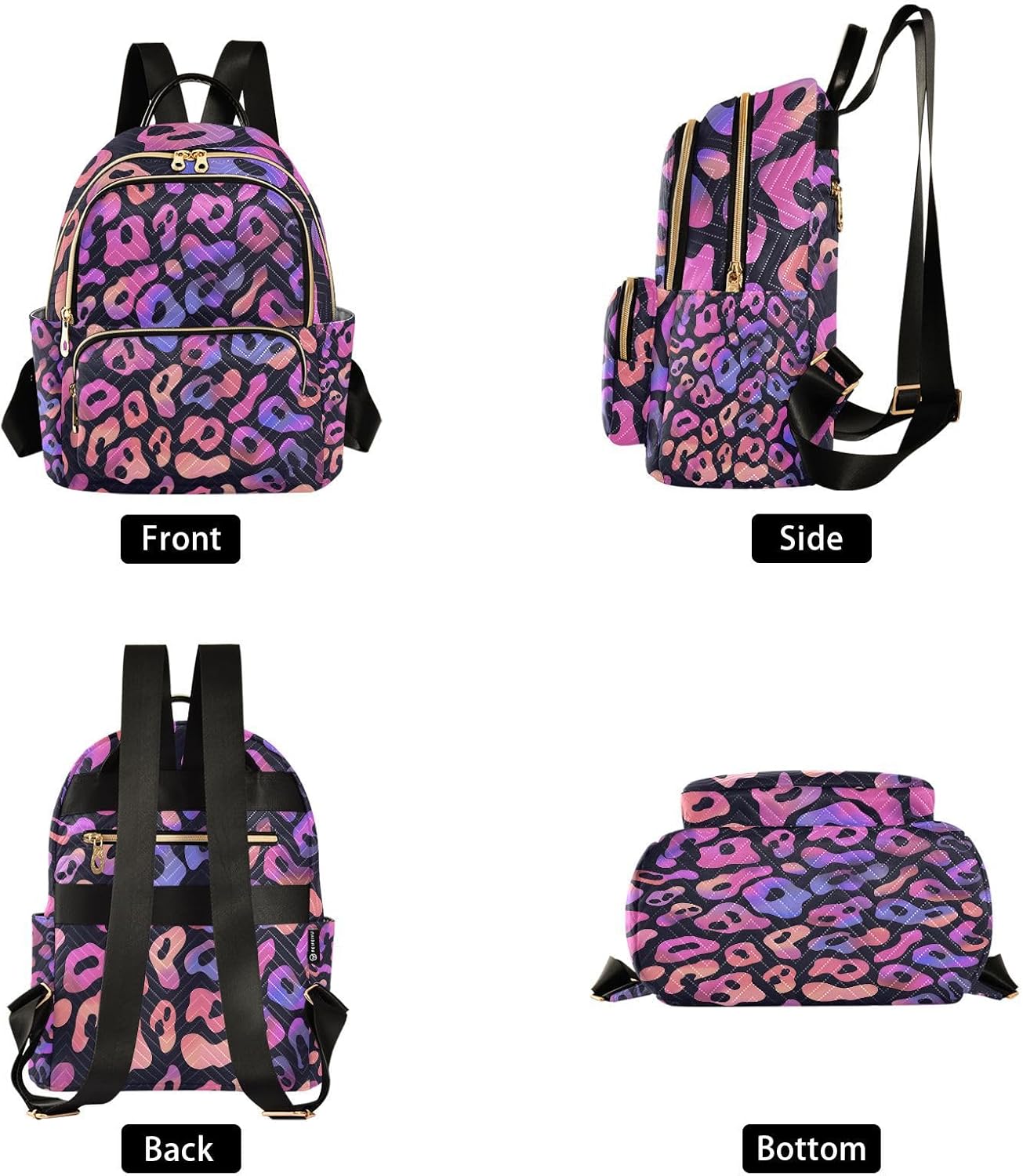 ALAZA Leopard Print Background Small Backpack Purse for Women Travel Bag Lightweight Shoulder Bag Fashion Daypack - Image 2