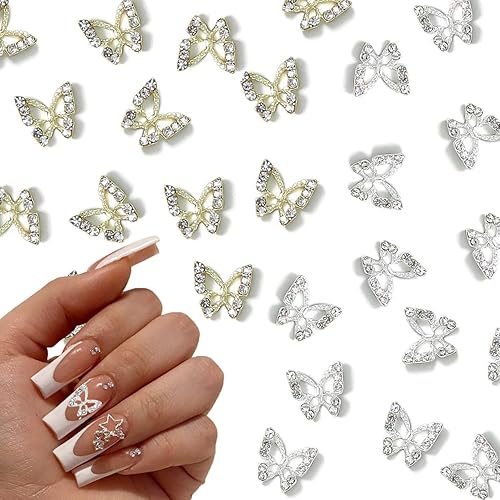 Miniatura 7 de 12 dijes de aleación de corazón para uñas, 3D, San Valentín, arte de uñas, para uñas acrílicas, gemas de corazón plateado con diamantes de