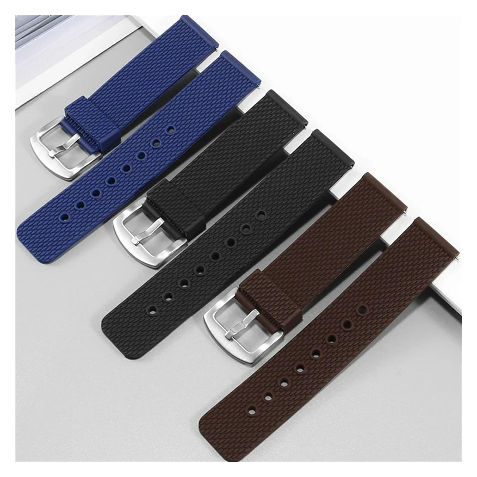 Générique NASUNJIA Bracelet De Montre En Caoutchouc À Dégagement Rapide, 18, 19, 20, 21, 22, 23, 24 Mm, Étanche, En Silicone