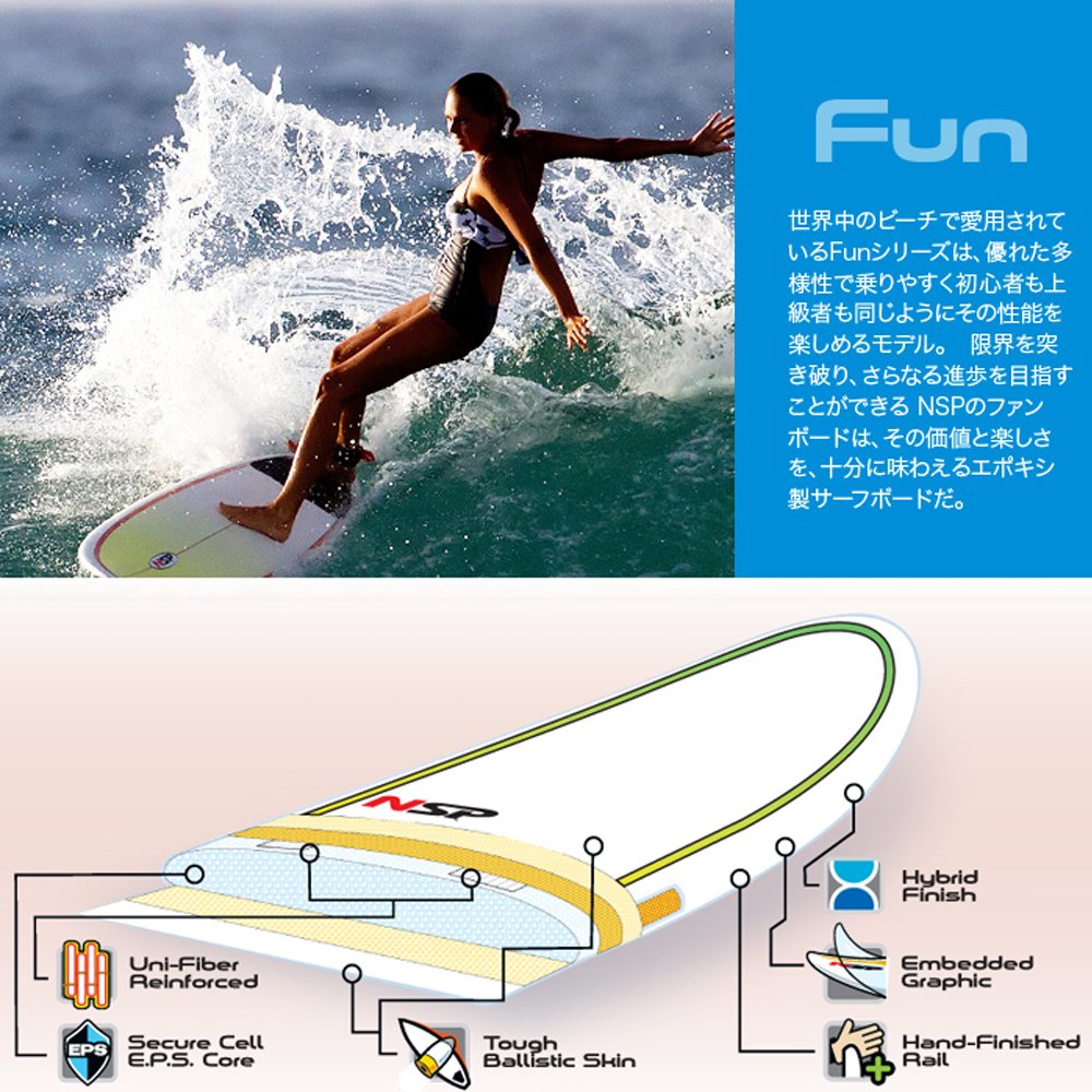 Amazon | NSP FUNBOARD BLACK/RED 6'8