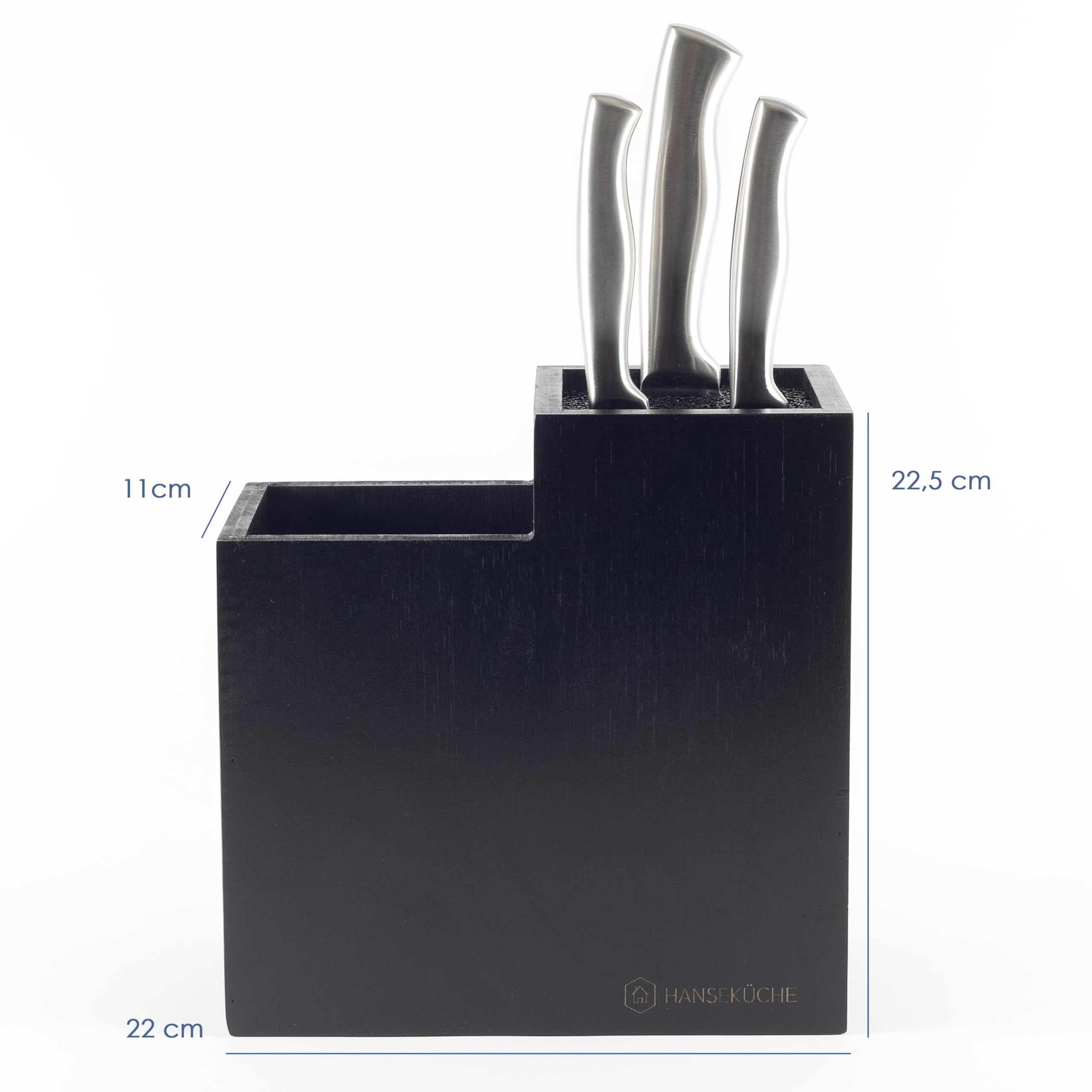 Hanseküche Blocco portacoltelli - Portacoltelli senza coltelli - Tagliere in legno (bambù, extra large)
