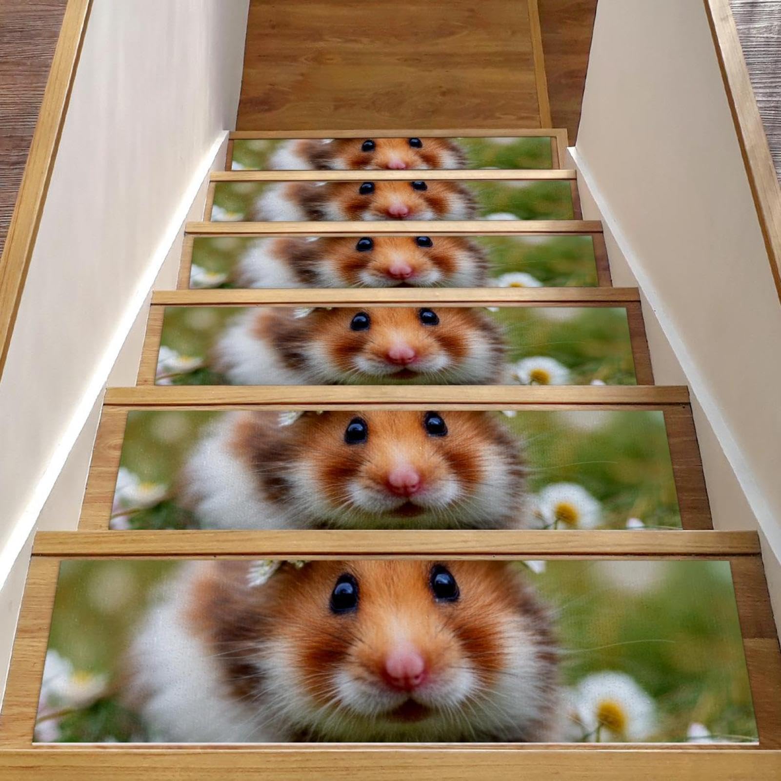 Tapis d'escalier en bois protection antidérapante motif original